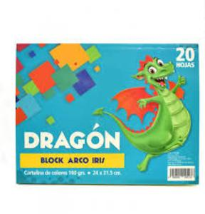 BLOCK CARTULINA MULTICOLOR DRAGON 24 X 31.5 CM 20 HOJAS