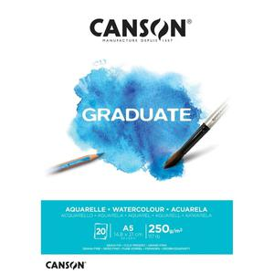 BLOCK CANSON A5 GRADUATE AQUARELLE 250 GR 20 HOJAS