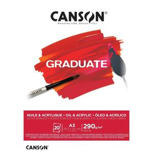 BLOCK CANSON A3 GRADUATE OIL & ACRYLIC 290 GR 20 HOJAS