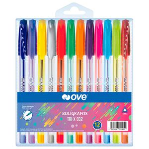 BOLÍGRAFO OVE TRI-X 032 X 12 COLORES