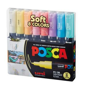 MARCADORES POSCA PC-1M SOFT ESTUCHE X 8 UND
