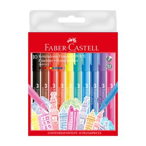 PLUMÓN DELGADO FABER CASTELL FINEPEN 499 ICE ESTUCHE X 10 UND