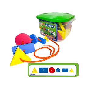 JUEGO DIDÁCTICO EVAFLEX BLOQUES LÓGICOS ENHEBRADOS 48 PIEZAS