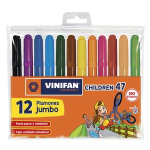 PLUMÓN GRUESO VINIFAN CHILDREN 47 ESTUCHE ZIPPER X 12 UND