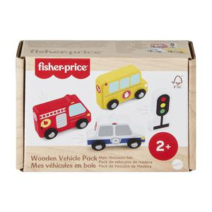 PACK FISHER PRICE VEHÍCULOS MADERA X 4 PIEZAS