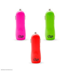 CARGADOR PARA AUTO I2GO DUAL USB COLORES SURTIDOS