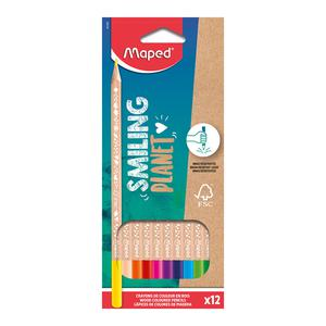 COLORES LARGOS MAPED SMILING PLANET X 12 UND
