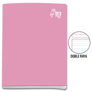 CUADERNO DOBLE RAYA DELUXE LORO A4 ROSADO 80 HOJAS
