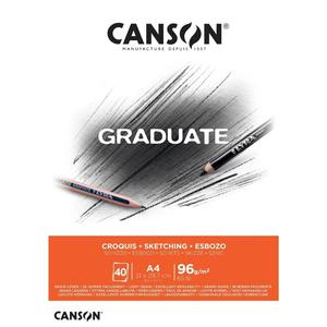 BLOCK CANSON A4 GRADUATE CROQUIS 96 GR 20 HOJAS