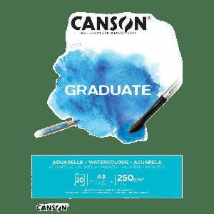 BLOCK CANSON A3 GRADUATE AQUARELLE 250 GR 20 HOJAS