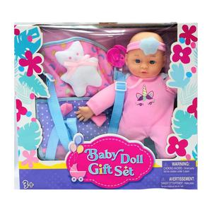 MUÑECA BEBÉ CON MINI OSO + ACCESORIOS 33CM