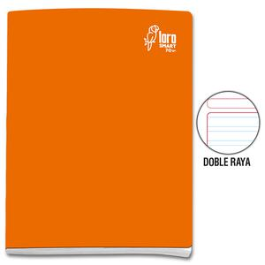 CUADERNO DOBLE RAYA DELUXE LORO A4 ANARANJADO 80 HOJAS