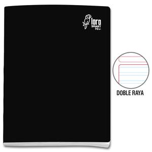 CUADERNO DOBLE RAYA DELUXE LORO A4 NEGRO 80 HOJAS