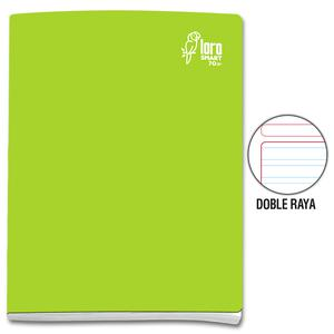 CUADERNO DOBLE RAYA DELUXE LORO A4 VERDE LIMÓN 80 HOJAS