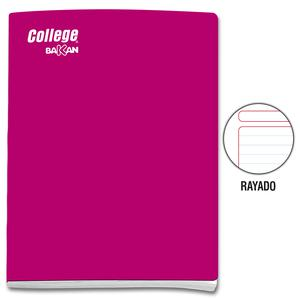 CUADERNO RAYADO DELUXE COLLEGE BAKAN A4 FUCSIA 80 HOJAS