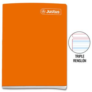 CUADERNO TRIPLE RENGLĂN CON SOMBRA DELUXE JUSTUS A4 ANARANJADO 80 HOJAS