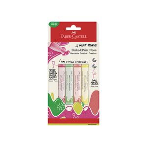 MARCADOR FABER CASTELL SHAKE & PAINT COLORES NEĂN X 4 UND