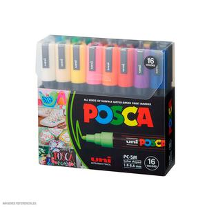 MARCADOR POSCA PC-5M BĂSICO ESTUCHE X 16 UND