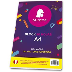 BLOCK DECROLY MINERVA A4 2 PERFORACIONES 80 HOJAS