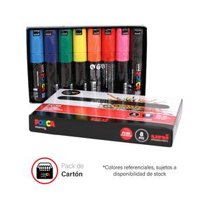 MARCADORES POSCA PC-7M PUNTA GRUESA ESTUCHE X 8 UND