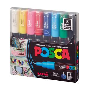 MARCADORES POSCA PC-1M BĂSICO ESTUCHE X 8 UND