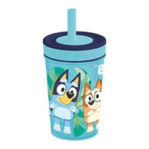 VASO BLUEY CON PAJITA DE SILICONA 370 ML
