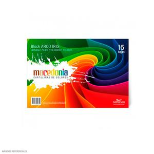 BLOCK CARTULINA DE COLORES MACEDONIA A3 170 G 15 HOJAS