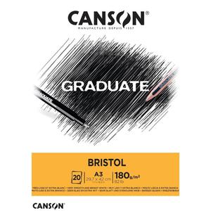 BLOCK CANSON A3 GRADUATE BRISTOL 180 GR 20 HOJAS