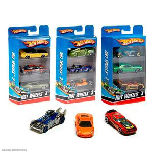 AUTOS BÁSICOS HOT WHEELS PACK X 3 UND