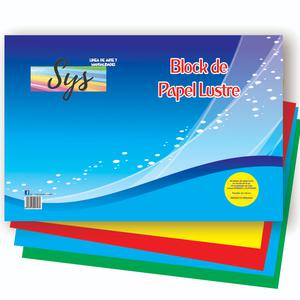 BLOCK DE PAPEL LUSTRE SYS 15 COLORES X 30 HOJAS