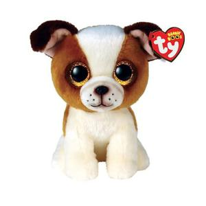 PELUCHE TY BEANIE BOOS HUGO PERRO CAFE BLANCO REGULAR