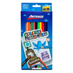 COLORES BORRABLES ARTESCO TRIANGULARES X 12 UND