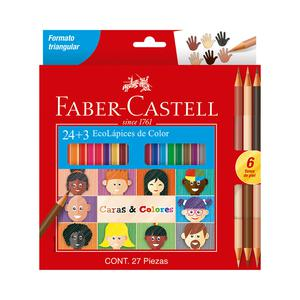 COLORES LARGOS FABER CASTELL TRIANGULARES CARAS Y COLORES X 24 UND