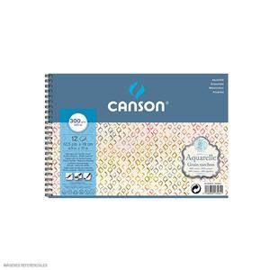 BLOCK CANSON AQUARELLE ESPIRAL 12.5 X 18 CM 300 GR 12 HOJAS
