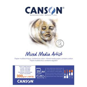 BLOCK CANSON MIX MEDIA ARTIST A4 300 GR 25 HOJAS