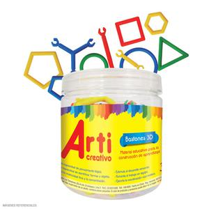 JUEGO DIDÁCTICO ARTI CREATIVO BASTONCITOS 3D 65 PIEZAS