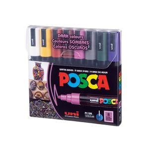MARCADOR POSCA 5M DARK ESTUCHE X 8 UND