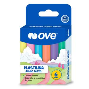 PLASTILINA JUMBO OVE PASTEL X 6 UND