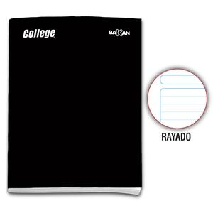 CUADERNO RAYADO DELUXE COLLEGE BAKAN NEGRO 80 HOJAS