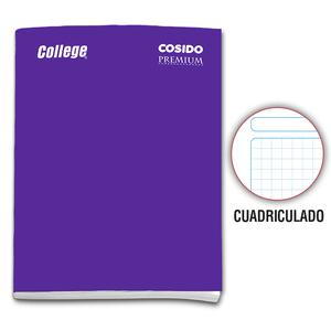 CUADERNO CUADRICULADO DELUXE COLLEGE COSIDO MORADO 80 HOJAS