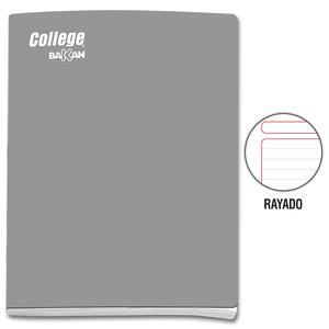 CUADERNO RAYADO DELUXE COLLEGE BAKAN A4 PLOMO 80 HOJAS
