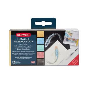 SET ACUARELA DERWENT MEDIA PASTILLA METALIZADO X 12 UND