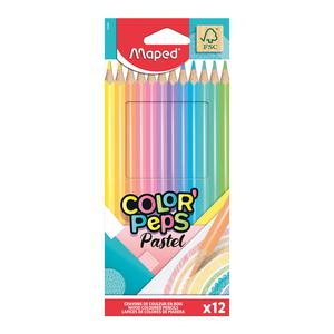 COLORES LARGOS MAPED TRIANGULARES COLORPEPS PASTEL X 12 UND