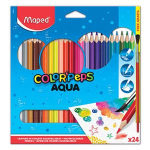 COLORES LARGOS ACUARELABLES MAPED ESTUCHE CARTÓN X 24 UND