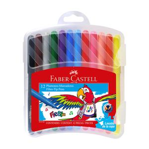 PLUMÓN DELGADO FABER CASTELL FIESTA 45 ESTUCHE RÍGIDO X 12 UND