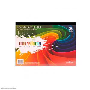BLOCK CARTULINA MACEDONIA 23 X 32 CM 170 G 20 HOJAS