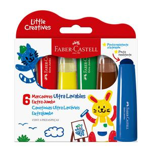 PLUMÓN LAVABLE EXTRA JUMBO FABER CASTELL LITTLE CREATIVES X 6 UND