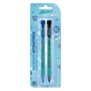 BOLĂGRAFO ARTESCO ANTIBACTERIAL TRIMAX GL32M AZUL Y NEGRO X 2 UND