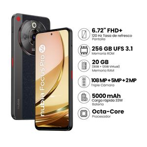 CELULAR ZTE NUBIA FOCUS PRO 5G 6.72'' 256 GB 8 GB +12 GB RAM NEGRO