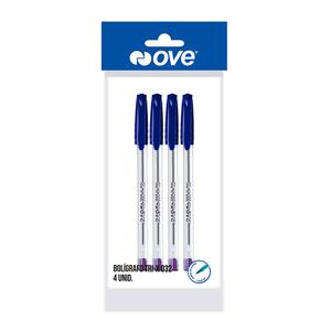 BOLÍGRAFO OVE TRI-X 032 AZUL X 4 UND